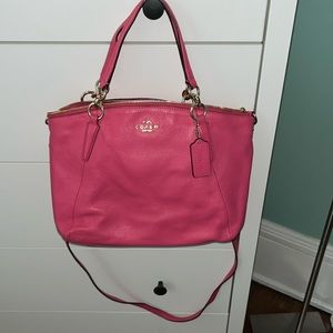 COACH Beautiful Pink Leather Satchel w/ Shoulder Strap….EXCELLENT Condition